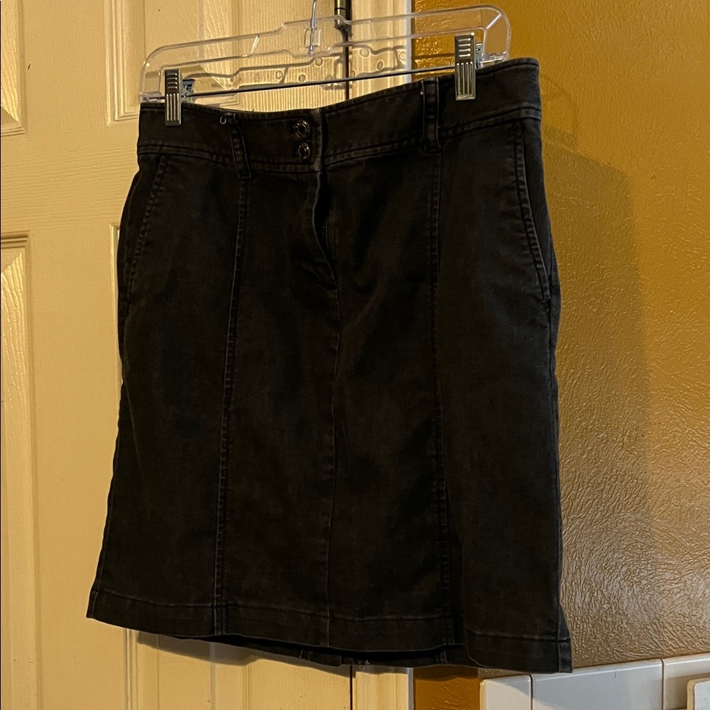 Classic Black Denim Skirt